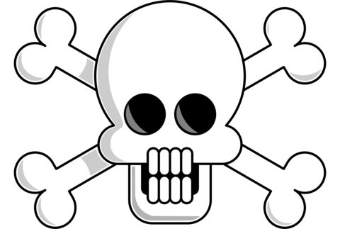 Skull With Bones Coloring Page